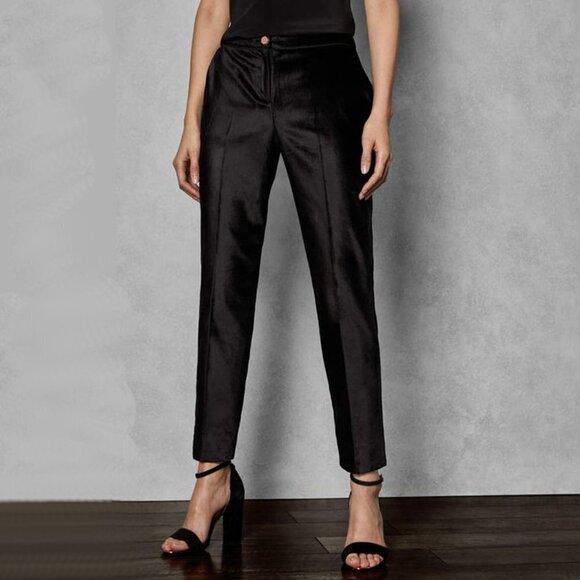 NWT Ted Baker silver grey velvet-like braided cord detail trousers - Picture 2 of 16